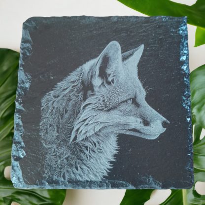 Fox engraved coaster