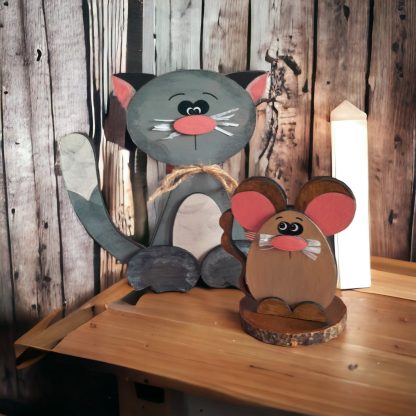 wooden cat and mouse